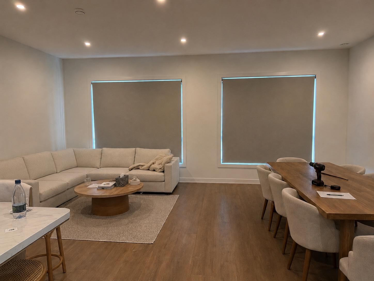 Custom luxury window furnishings in modern home