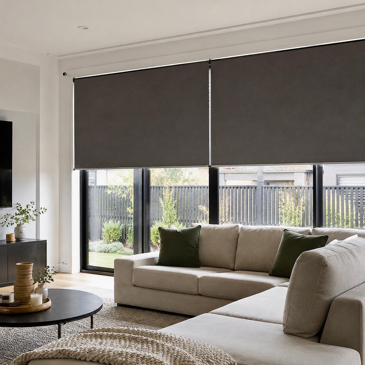Custom luxury window furnishings in modern home
